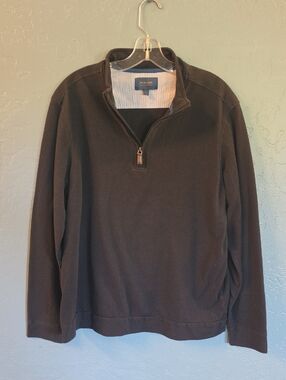 Fairlane Men’s Black Quarter-Zip Pullover Sweater